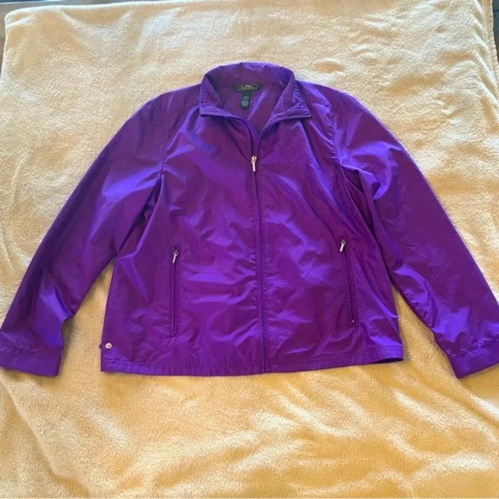 Ralph Lauren Purple Lightweight Zip-Front Utility Jacket